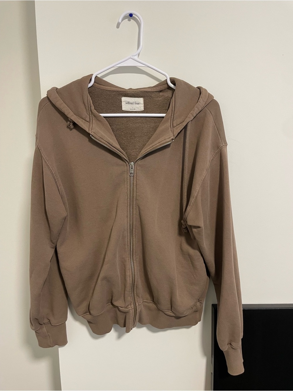 Wilfred Taupe Zip-Front Hooded Bomber Jacket